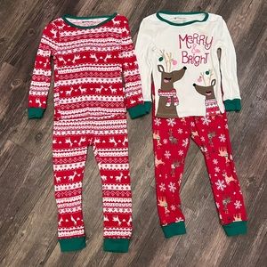 2 Sets of Kids Christmas Long Sleeve Pajama Bundle size 3T